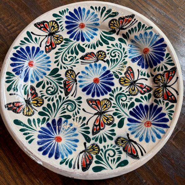 Capula Platter w/Butterflies and Flowers--Enrique Rosas