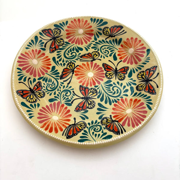 Capula Platter w/Butterflies and Flowers--Enrique Rosas