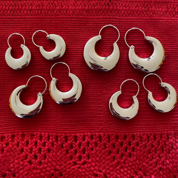 Traditional Purépecha Silver Hoops