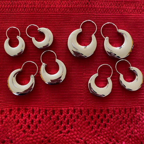 Traditional Purépecha Silver Hoops