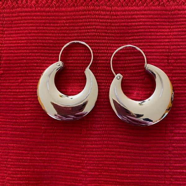 Traditional Purépecha Silver Hoops