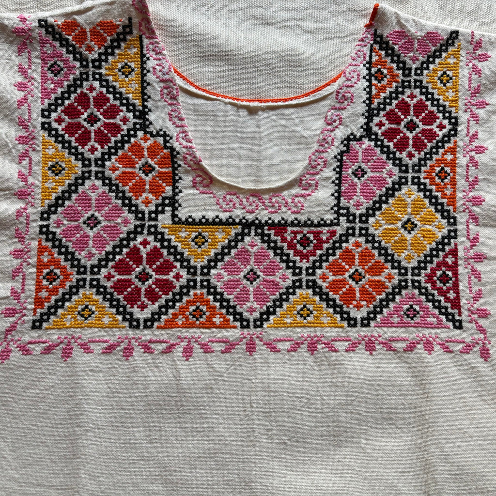 Embroidered Blouse-“Tocuaro” 3/4 sleeve/ Medium
