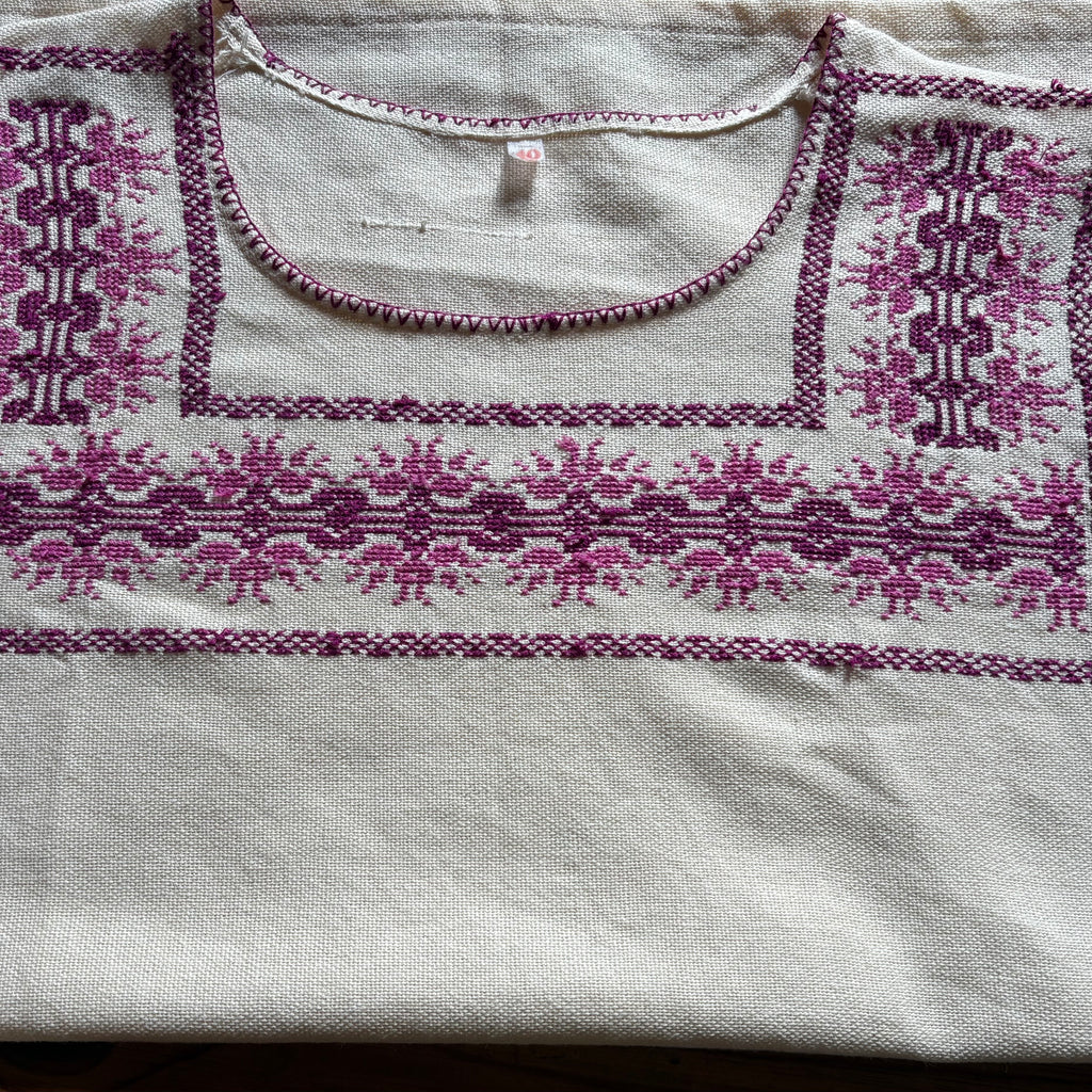 Embroidered Blouse-“Tocuaro” 3/4 sleeve/ Medium
