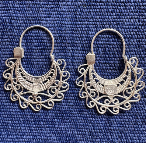 Silver Filigree Earrings (Medium)
