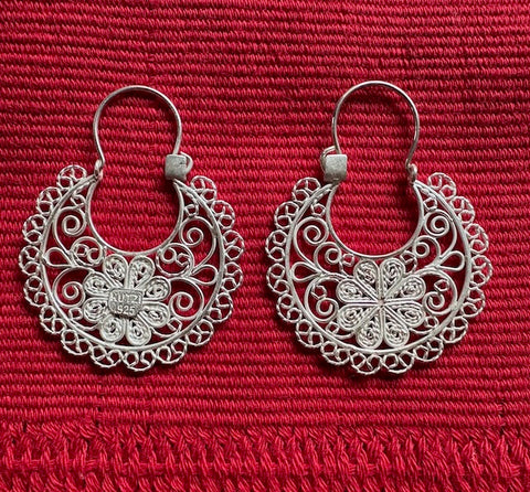 Silver Filigree Earrings (Large)