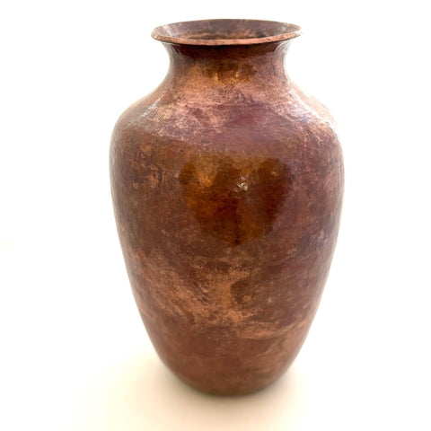 Large Hammered Copper Vase