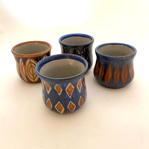 Small Ceramic Cups by Manuel Morales of Tzintzuntzan