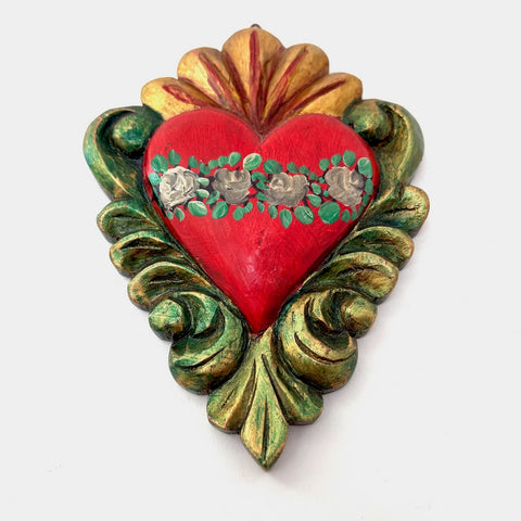 Painted Wood Heart
