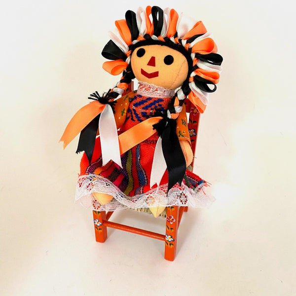 Mini Painted Chair w/Doll