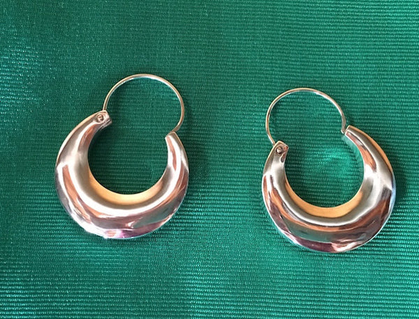 Traditional Purépecha Silver Hoops