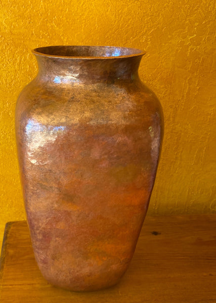 Tall Hammered Copper Vase