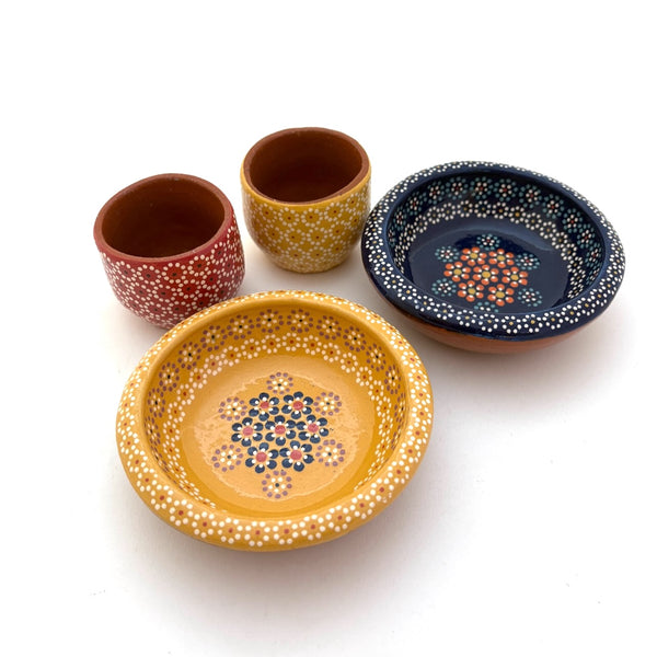 Set of 2 copitas & 2 salsa bowls