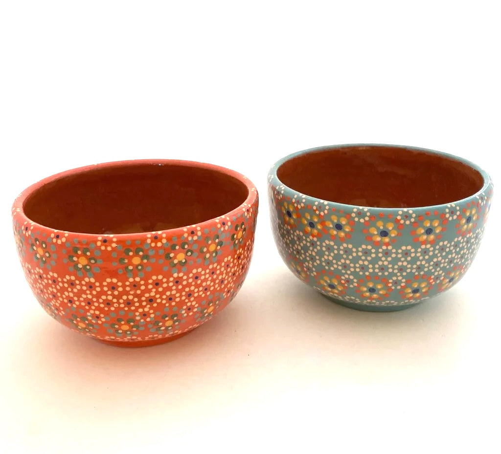 Handpainted Small Serving Bowl-"Flowers"