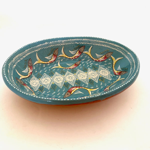 Large Oval Bowl w/Fish