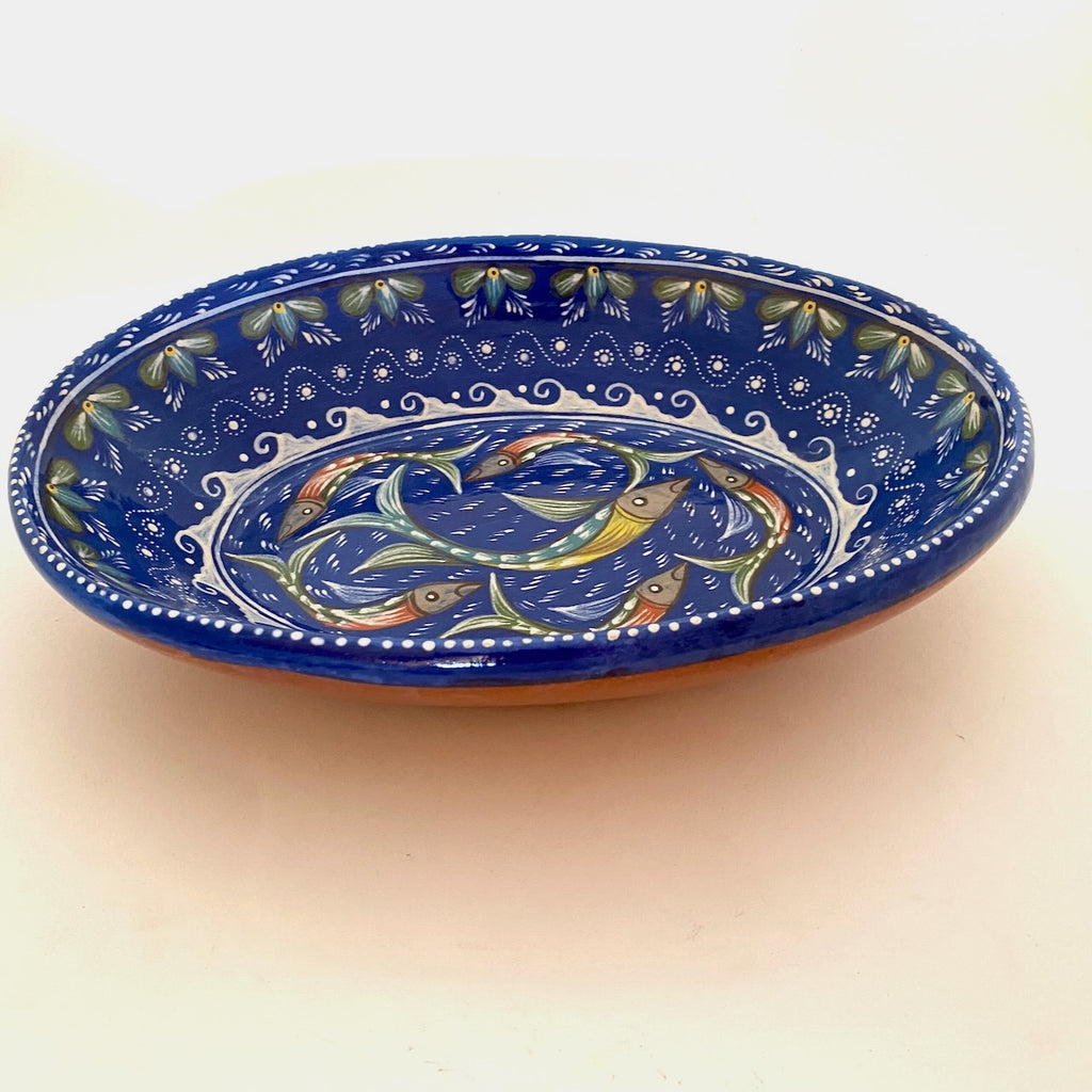 Large Oval Bowl w/Fish