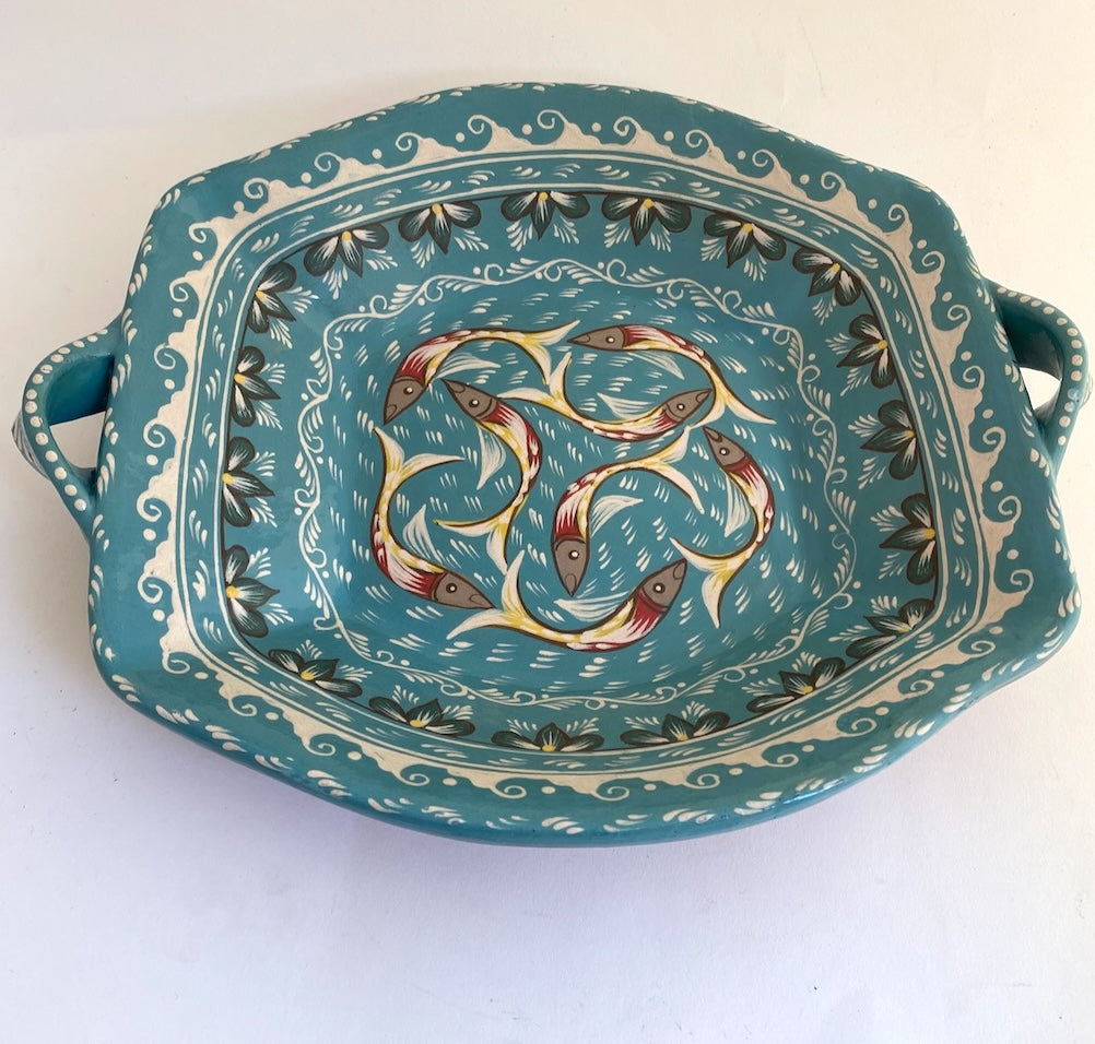 Handpainted "Papalote" Platter with handles