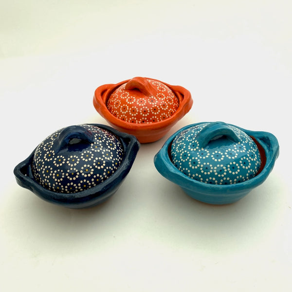 Mini Pottery Bowls/Salt Dishes w/Lid