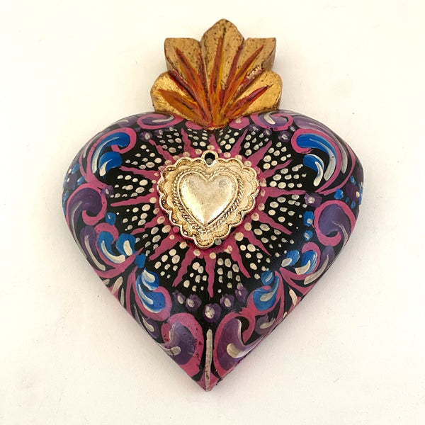 Painted  Heart with Milagro