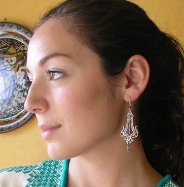 Silver Earrings- "Dangling Bell"