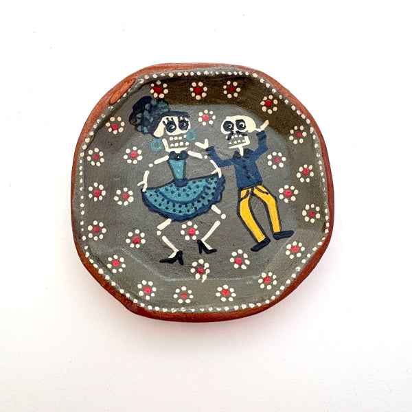 Small Plate with Skeleton Couple