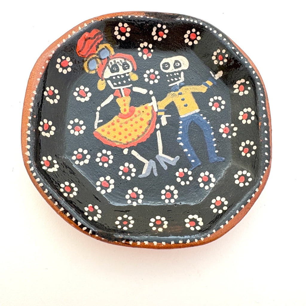 Small Plate with Skeleton Couple