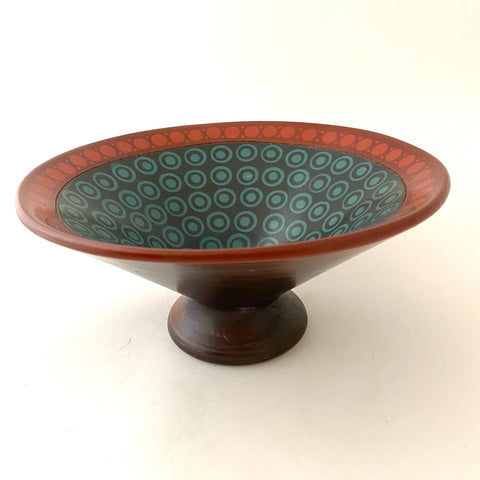 Large Burnished Clay Pottery Bowl-"gorro chino"