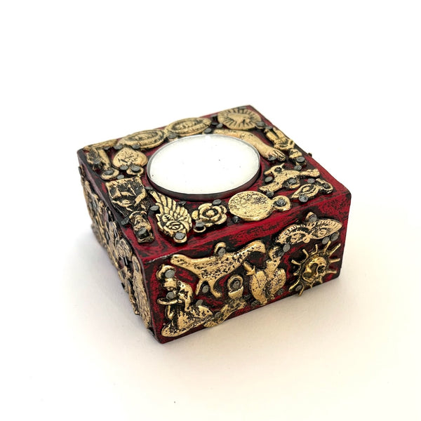 Votive Candleholder with Milagros