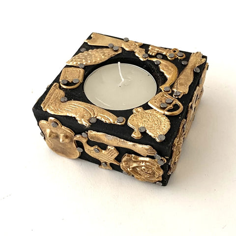 Votive Candleholder with Milagros