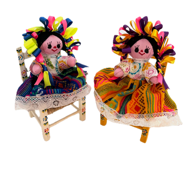 Mini Painted Chair w/Doll