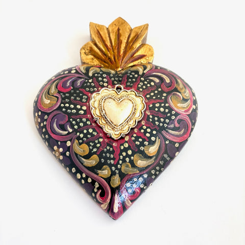 Painted  Heart with Milagro