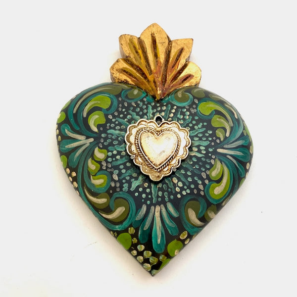 Painted  Heart with Milagro