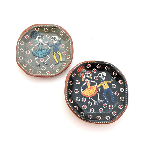 Small Plate with Skeleton Couple