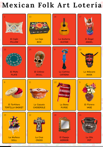 Mexico By Hand's Folk Art Lotería Game