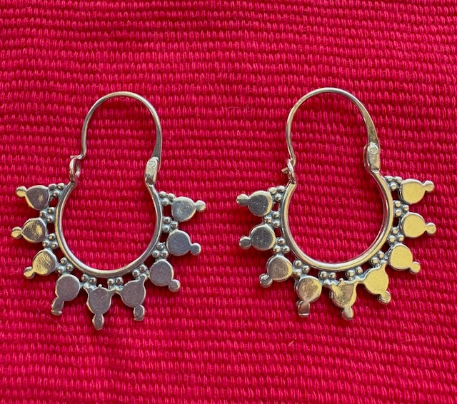 Silver Hoops "Sunburst"