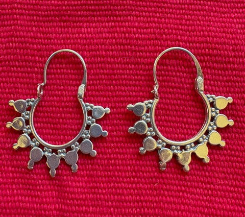 Silver Hoops "Sunburst"