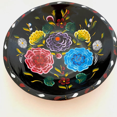 Painted Batea w/Flowers--NEW LOW PRICE!