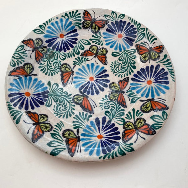 Capula Platter w/Butterflies and Flowers--Enrique Rosas