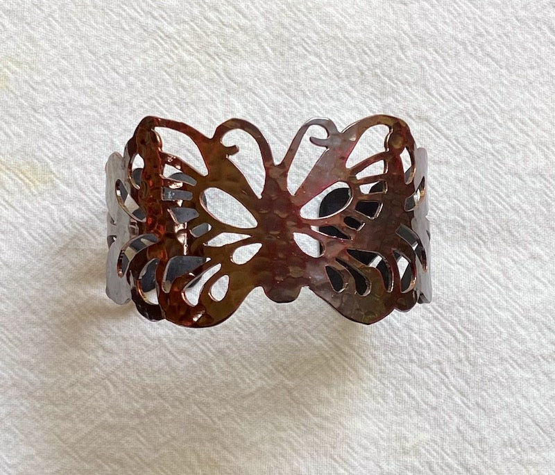 Hammered Copper Bracelet-Butterfly
