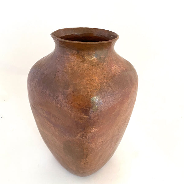 Large Hammered Copper Vase