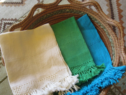 Handwoven cotton napkins from Turicuaro, Michoacán