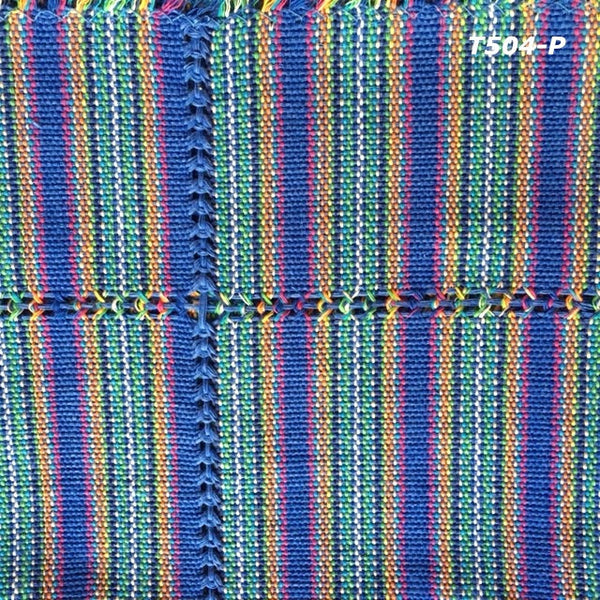 Handwoven cotton napkin from Patzcuaro-blue stripes