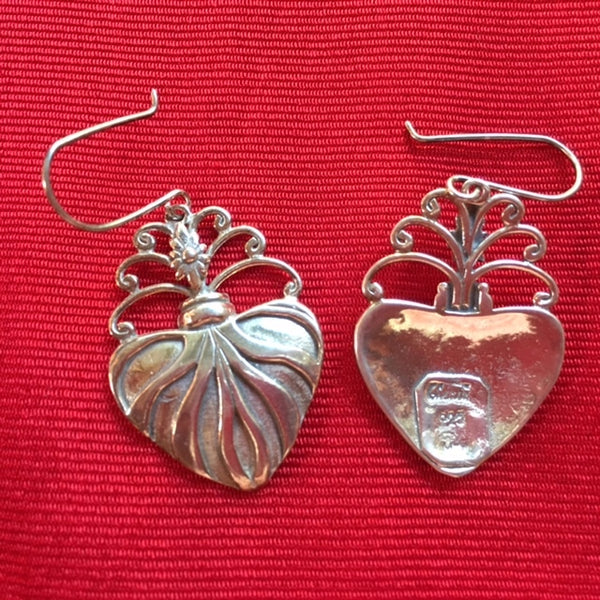 Silver Earrings- "Corazon Sagrado"